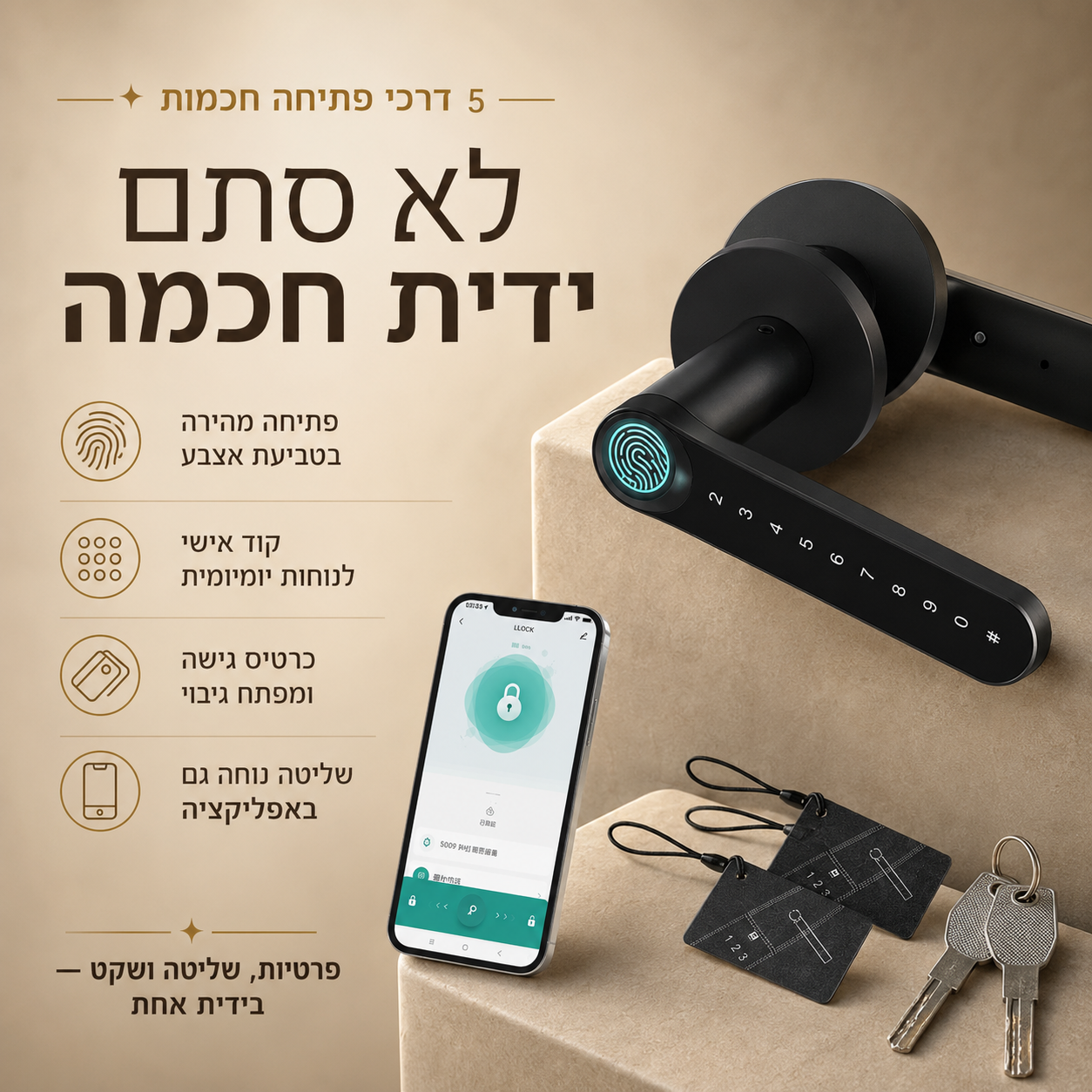 ידית דלת חכמה לחדר מבית Roxanry