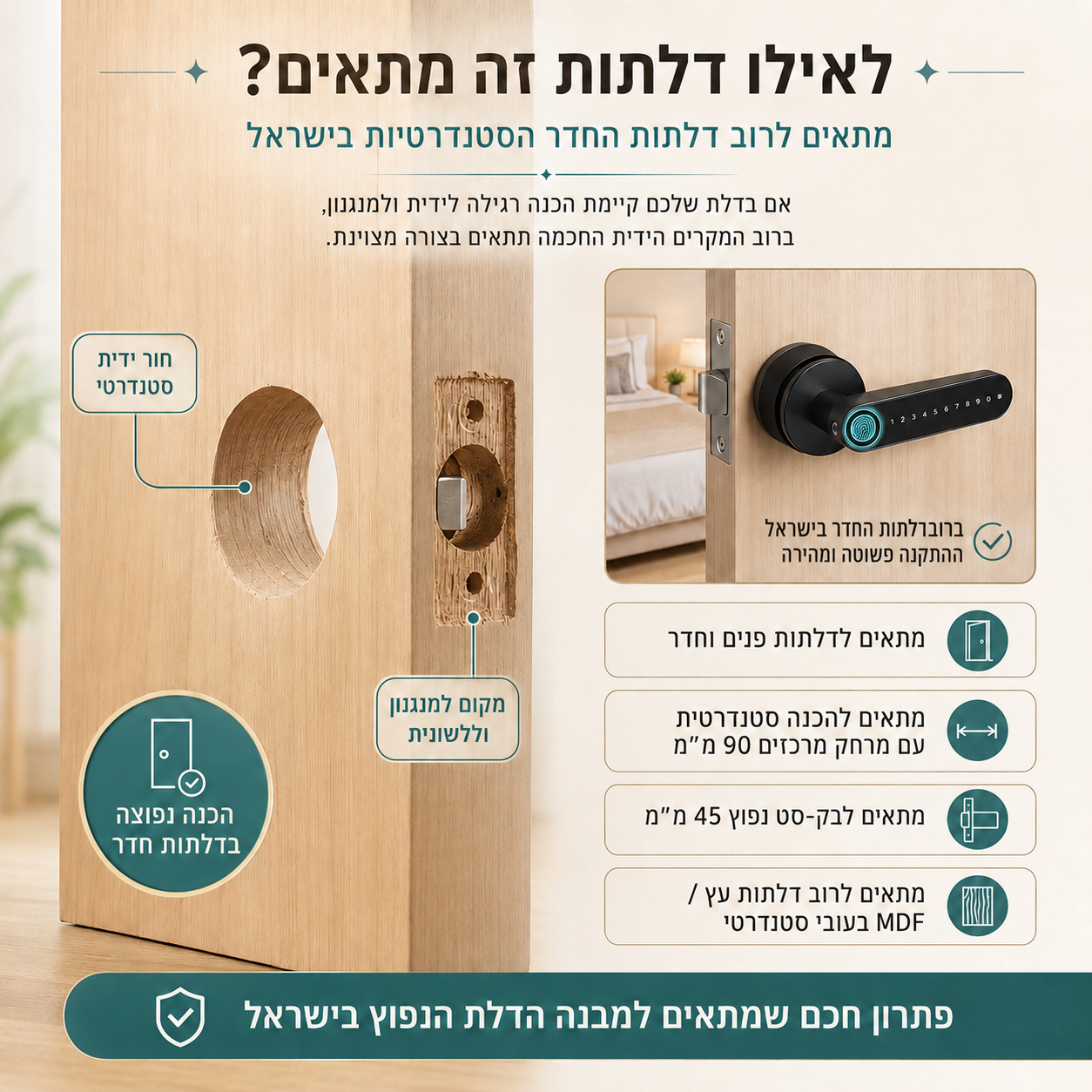 ידית דלת חכמה לחדר מבית Roxanry