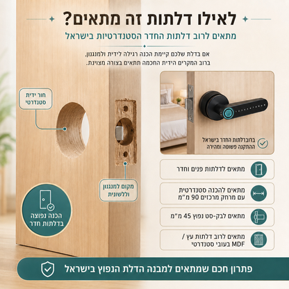 ידית דלת חכמה לחדר מבית Roxanry
